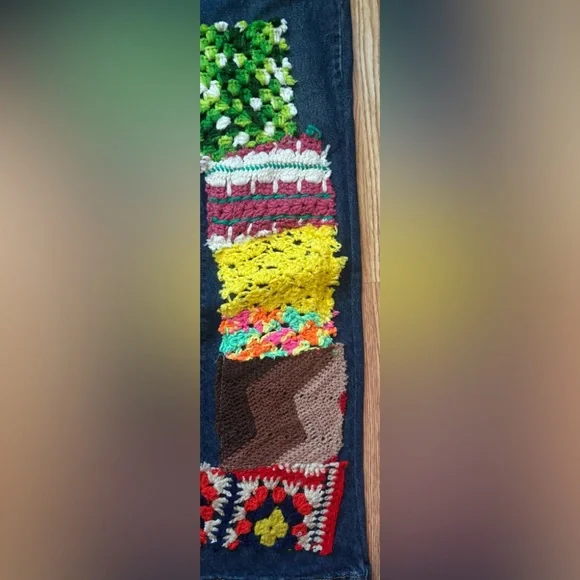 Urban Renewal Levi Strauss & Co. 517 Colorful Patchwork Women Jeans size 32/32 - Picture 4 of 8